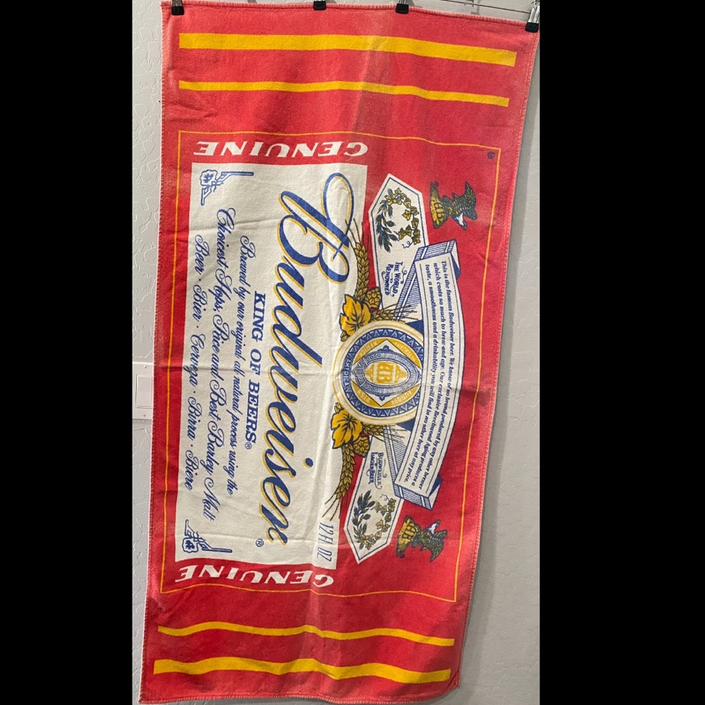 Vintage 90’s Budweiser Beach Towel 53.5”